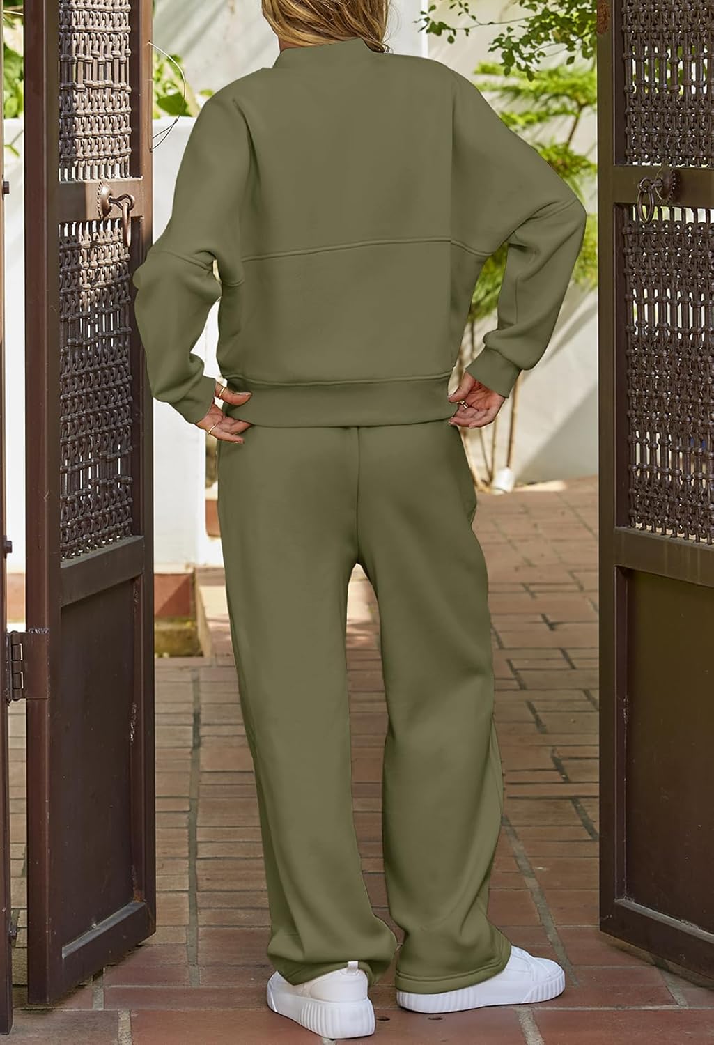 Fall Sale🔥Women's Fall 2 Piece Sweatsuits Set Long Sleeve Zip Up Sweatshirt Wide Leg Sweatpants Lounge Sets