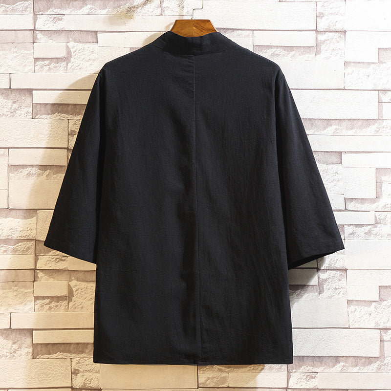 Men'S Vintage Cotton And Linen Casual Japanese Kimono