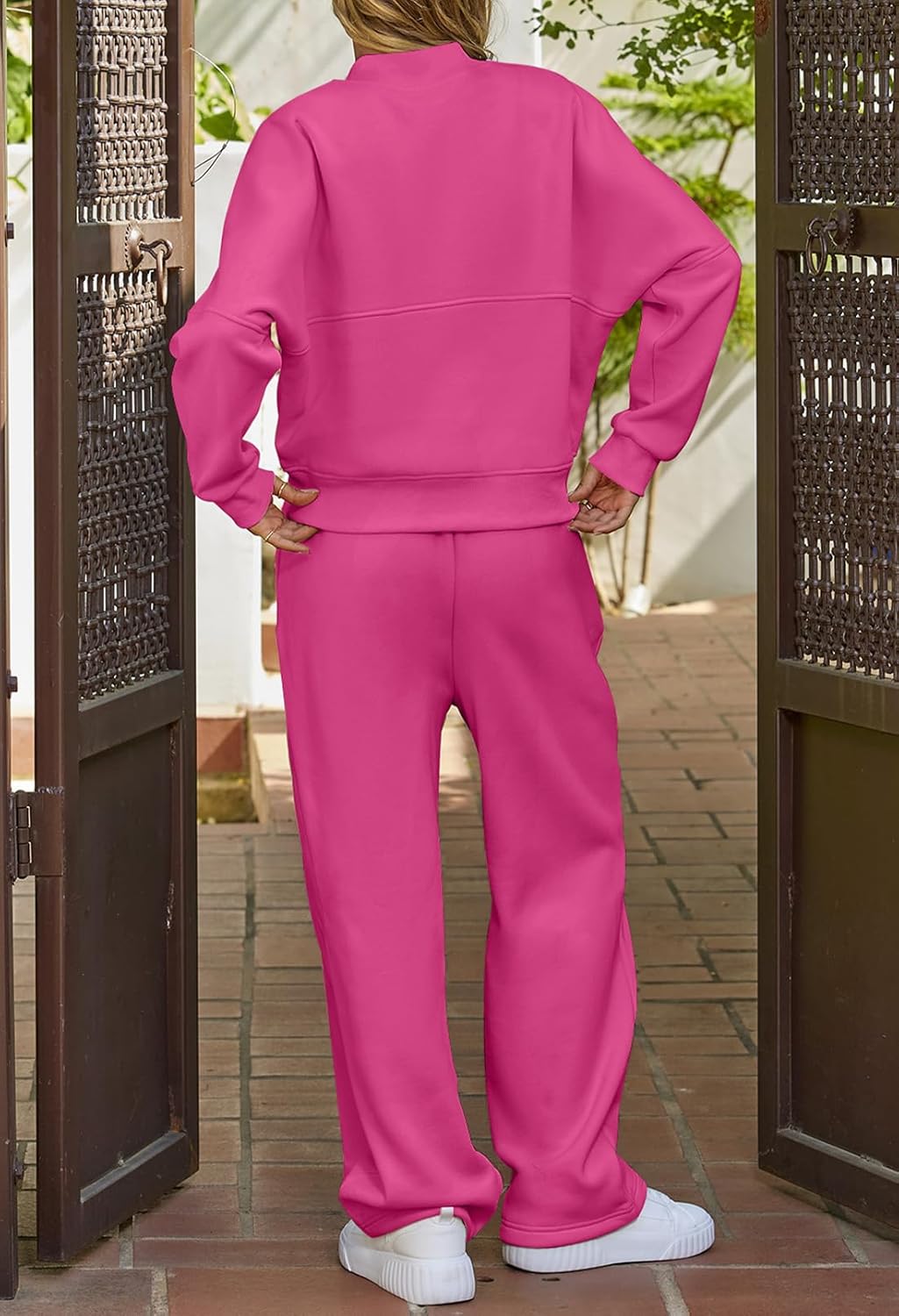 Fall Sale🔥Women's Fall 2 Piece Sweatsuits Set Long Sleeve Zip Up Sweatshirt Wide Leg Sweatpants Lounge Sets