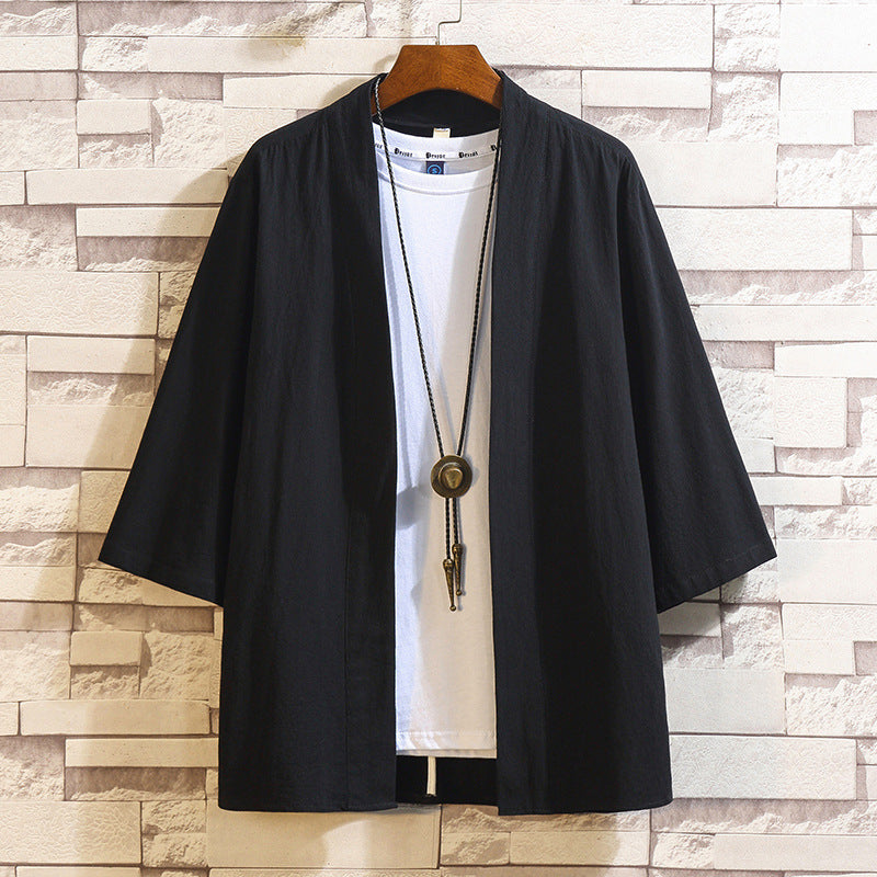 Men'S Vintage Cotton And Linen Casual Japanese Kimono