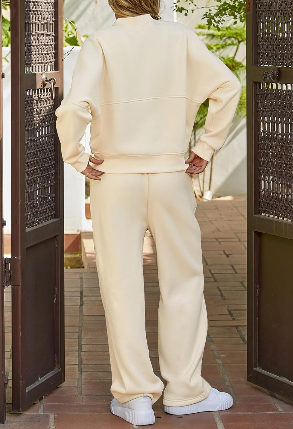 Fall Sale🔥Women's Fall 2 Piece Sweatsuits Set Long Sleeve Zip Up Sweatshirt Wide Leg Sweatpants Lounge Sets