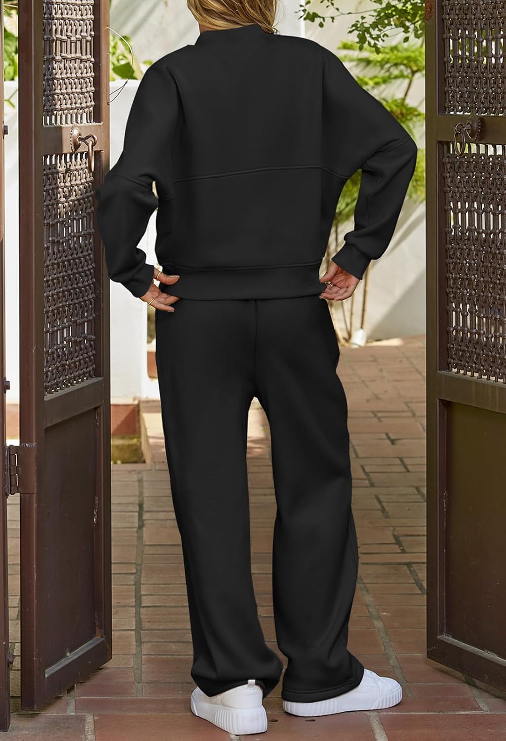 Fall Sale🔥Women's Fall 2 Piece Sweatsuits Set Long Sleeve Zip Up Sweatshirt Wide Leg Sweatpants Lounge Sets