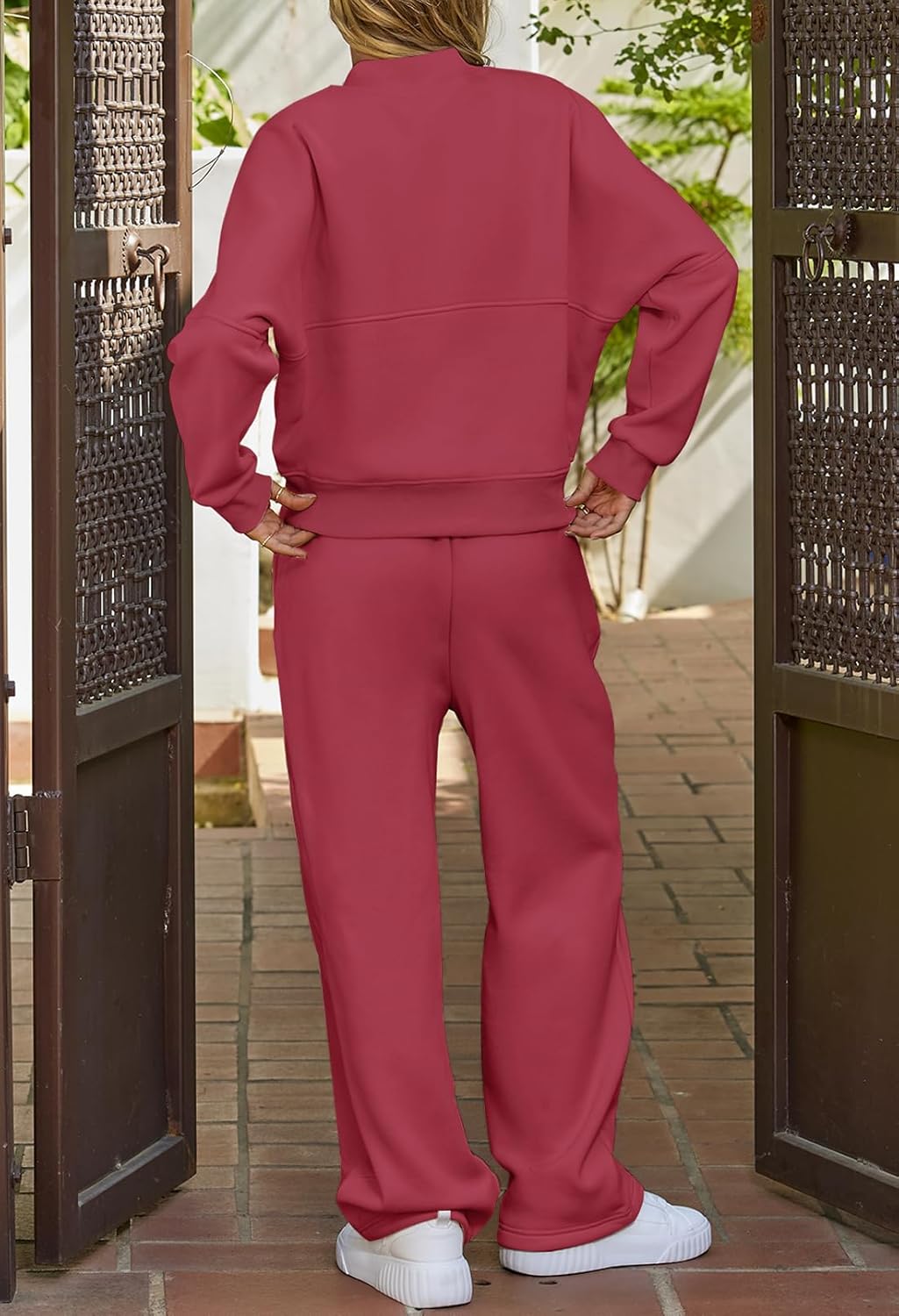 Fall Sale🔥Women's Fall 2 Piece Sweatsuits Set Long Sleeve Zip Up Sweatshirt Wide Leg Sweatpants Lounge Sets